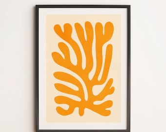 Sunglow : Découpes de papier Matisse 09 | Rétro Matisse coloré milieu du siècle abstrait téléchargement numérique affiche imprimable impression artistique