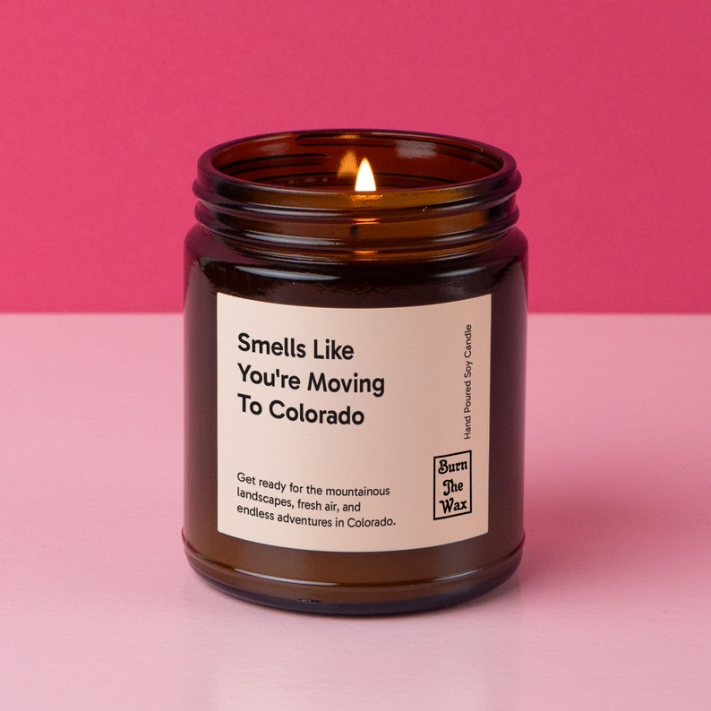 Smells Like You're Moving To Colorado Soy Candle Personalized Gift for Friend/Family Moving, New Job, New Life afbeelding 2