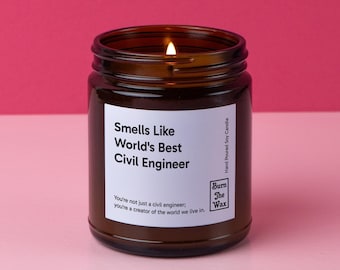 Smells Like World's Best Civil Engineer Soy Candle | Civil Engineer Gift, Gift for Civil Engineer, Future Civil Engineer, Christmas Gift