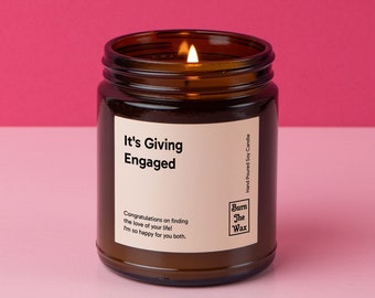 It's Giving Engaged Soy Candle | Engagement Gift, Wedding Gift Candle, Newly Engaged Gift