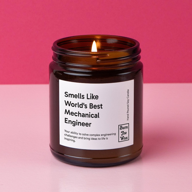Smells Like World's Best Mechanical Engineer Soy Candle Mechanical Engineer Gift, Gift for Mechanical Engineer, Future Mechanical Engineer image 4