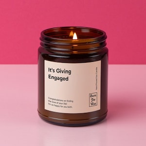 It&#39;s Giving Engaged Soy Candle | Engagement Gift, Wedding Gift Candle, Newly Engaged Gift