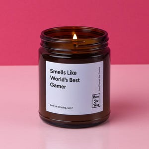 Smells Like World&#39;s Best Gamer Soy Candle | Gift For Gamers, Gamer Gift, Birthday Candle, Gift for Son, Friend, Christmas Gift