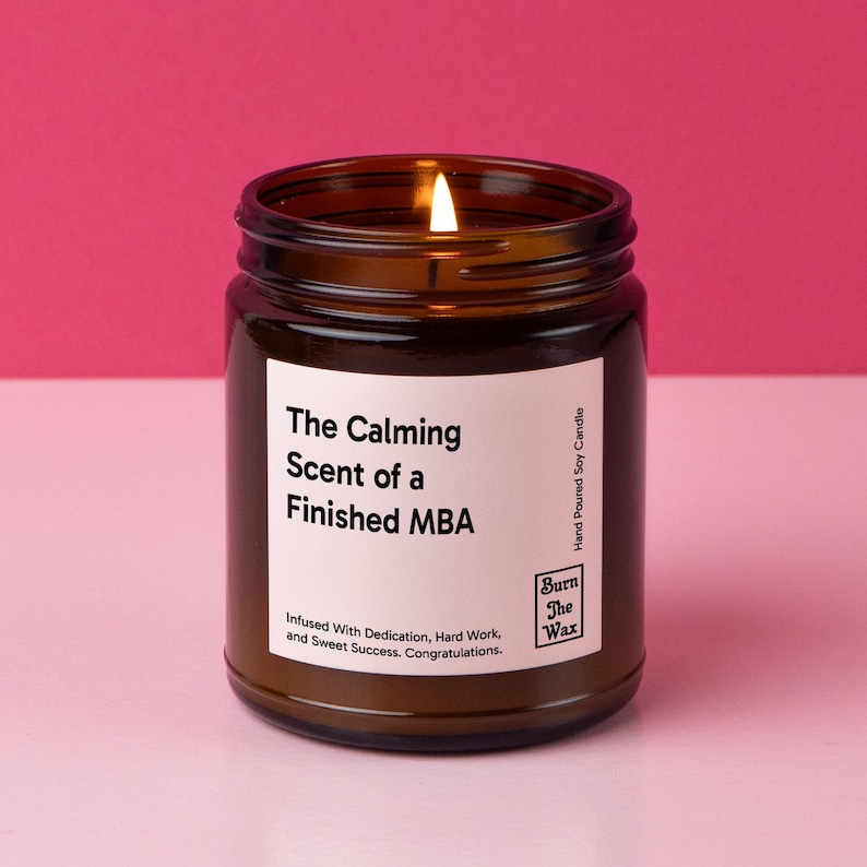 The Calming Scent Of A Finished MBA Soy Candle | Achievement Gift, MBA Graduation Gift, Masters Degree, MBA Candle Gift image 2