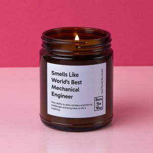 Smells Like World's Best Mechanical Engineer Soy Candle Mechanical Engineer Gift, Gift for Mechanical Engineer, Future Mechanical Engineer image 3