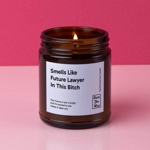 Smells Like Future Lawyer In This Bitch Soy Candle | Future Lawyer Gift, Bar Exam Congratulations Gift