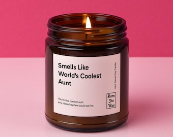 Smells Like World&#39;s Coolest Aunt Soy Candle | Gift For Aunt, Birthday Gift, Candle Gift