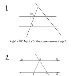 8th Grade Math - Angle Relationships Worksheet