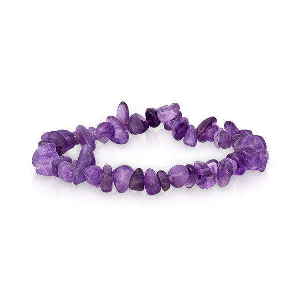 Pulsera de chips de amatista | Pulsera de piedras preciosas de alta calidad | elástico | hecho a mano | piedra curativa