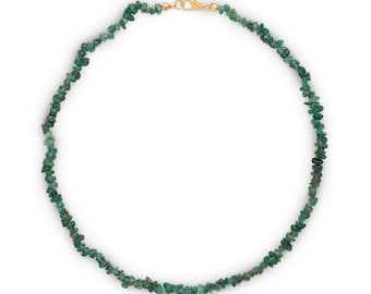 Aventurine splinter necklace | 45 cm long | High quality gemstone necklace | gold-plated lobster clasp | handmade | Healing stone