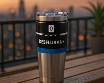 Anesthesiology Doctor Desflurane Flask, Anaesthesia CRNA Vaporiser Tumbler, Retro Anesthetist Nurse Coffee Cup, Medical Insulated Cup