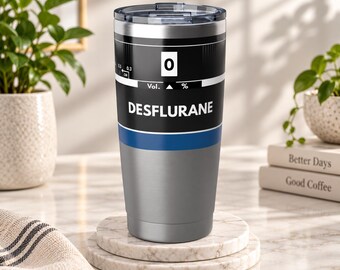 Vaso de desflurano, regalo para CRNA, regalo para anestesiólogo, regalo para médico anestesista, vaso de viaje de 20 oz para enfermera anestesista