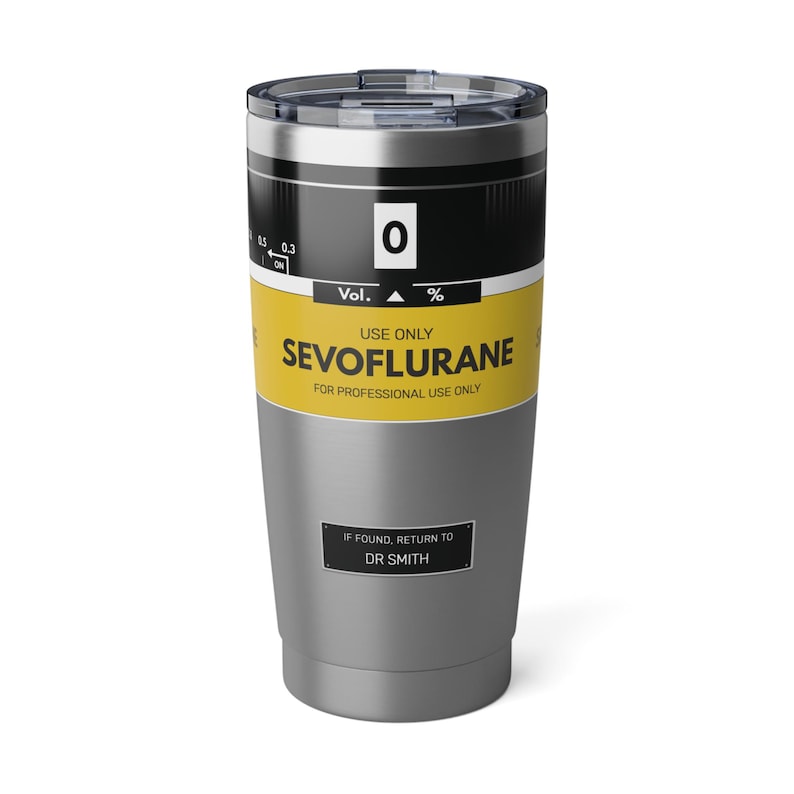 Vaso térmico personalizado de sevoflurano, regalo para CRNA, regalo para anestesiólogo, regalo para médico anestesista, vaso de viaje de 20 oz para enfermera anestesista. imagen 4