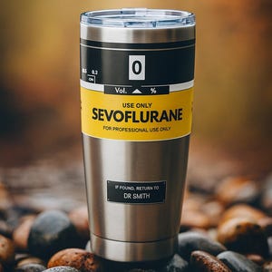 Spersonalizowana butelka na SEVOfluran dla lekarza anestezjologa, kubek do parownika CRNA do znieczulenia, kubek do kawy dla stażysty pielęgniarskiego anestezjologa,