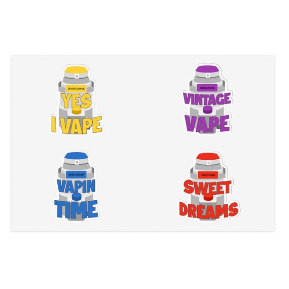 Anesthesiology Des Sticker Funny Anesthesia Iso Vape Volatile Gas Sevo  Dreams for CRNA Anaesthesia Gift - Etsy