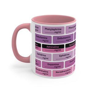 Taza rosa de inótropos: Divertida taza de anestesiología de la UCI