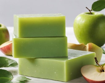 Organic green apple hand made soap, natural soap, chemical free