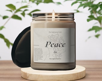 VELA DA PAZ | Abrace a Tranquilidade e a Serenidade | Vela de cera de soja com aroma vegano | Vela de Intenção | Vela Manifestando | Presente Perfeito