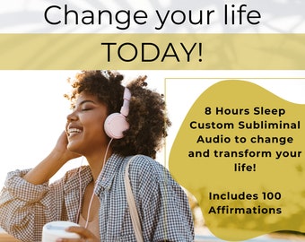 Audio subliminal para dormir / Subliminal de 8 horas / Reprogramación subconsciente / Frecuencia de 528 Hz / Audio de hipnoterapia / Afirmaciones para dormir /