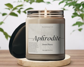 APHRODITE CANDLE | Embrace Sensual Beauty | Vegan Scented Soy Wax Candle | Intention Candle | Manifesting Candle | Gift for a Goddess
