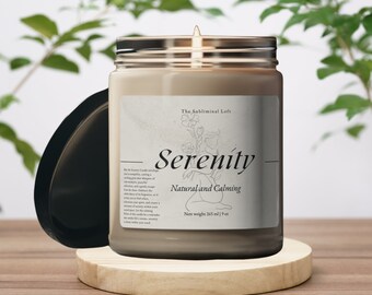 VELA DA SERENIDADE | Experimente Tranquilidade - Calma | Vela de cera de soja com aroma vegano | Vela de Intenção | Vela Manifestando | Presente Perfeito