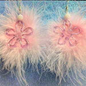 Fuzzy Flower Earrings