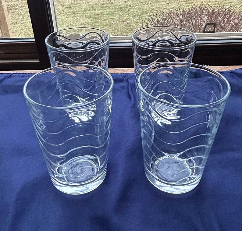 Set of 4 Circleware wave Juice Glasses Etsy