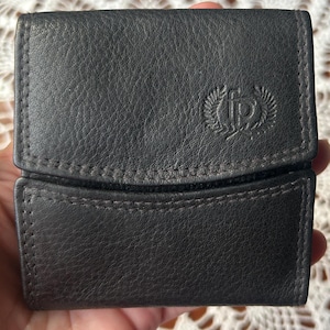 Cartera/monedero de piel negra de calidad Vera Pelle