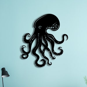Octopus Metal Wall Decor, Coastal Wall Art, Tentacles Wall Decor, Nature Wall Art, Sea Life Wall Art, Nautical Wall Decor, Jellyfish Artwork