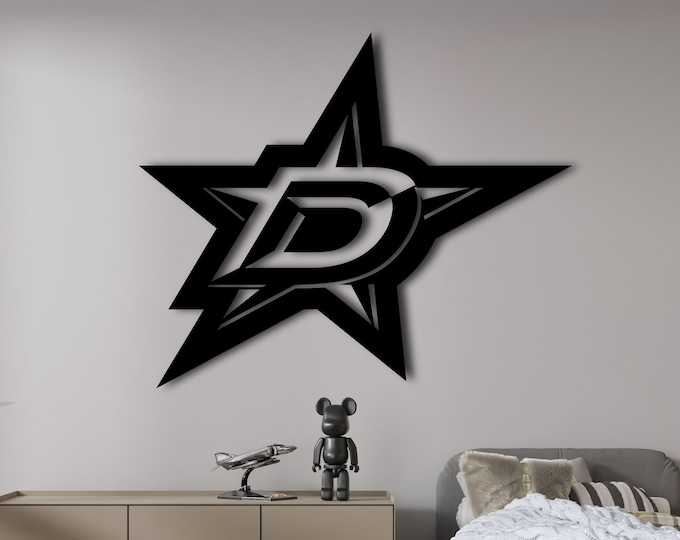 Étoiles de Dallas, plaque en métal, équipe de sport, LNH, équipe de hockey, décoration d'intérieur, art mural en métal, décoration murale, enseigne en métal personnalisée