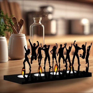 Dancing, Dancing Group, candle holder, Candle Holder, Candle, Metal, Home Decor, Room Decoration, Gift for Women image 1