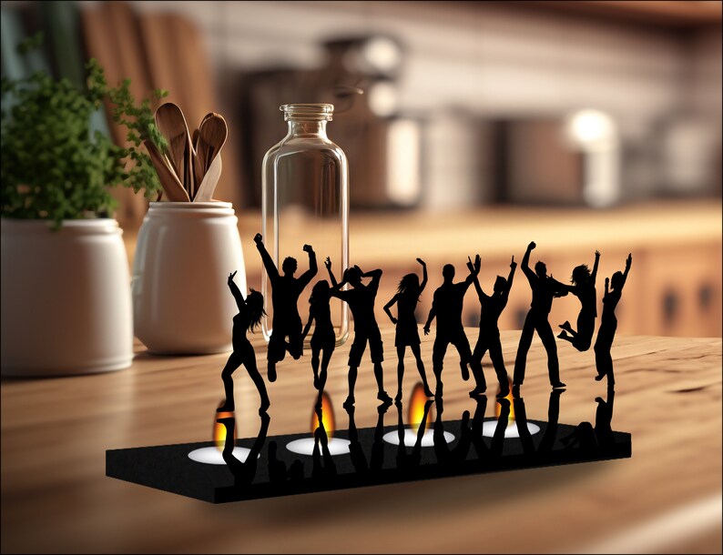 Dancing, Dancing Group, candle holder, Candle Holder, Candle, Metal, Home Decor, Room Decoration, Gift for Women image 1