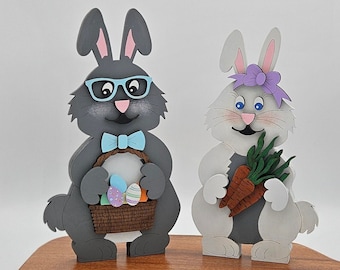 Easter Bunny Shelf Sitter, Boy or Girl Easter Bunny, Wooden Bunny, Easter Decor