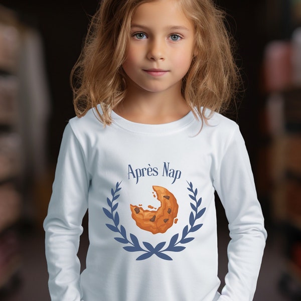 Kids Long-sleeve Cookie Shirt Après Ski Funny Nap Tee Snack Time Cute Kids Shirt Gift