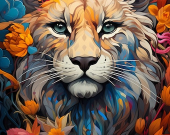 Wildlife Colorful Lion