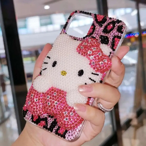 Diamond Hello Kitty 3D Phone Case| Rhinestone Phone Case| Y2K iPhone Case| Glitter iPhone Case| Hello Kitty Case| Kawaii| Custom Made Case