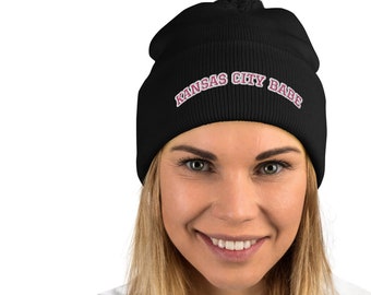 Kansas City Babe Pom Pom Beanie, KC Beanie, Kansas City Beanie, KC Hat