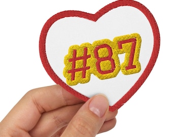 Travis Kelce #87 Heart Embroidered Patches, Travis Kelce Patch, Kansas City Patch, KC Patch, KC Heart Patch, Gifts for Her, Iron on Patch