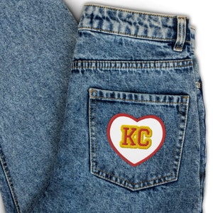 KC Heart Iron On Patch, Kansas City Patch, KC Heart Patch, Superbowl Patch