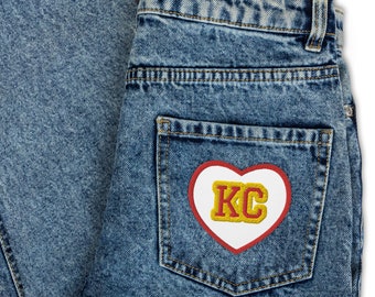 KC Heart Iron On Patch, Kansas City Patch, KC Heart Patch, Superbowl Patch