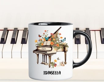 Personalized Piano Mug, Custom Mug, Gift For Pianist, Piano Coffee Mug, Piano, Personalized Pianist Gift, Piano Mug, Piano Player Mug