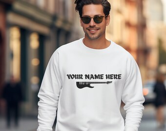 Custom Guitar Sweatshirt, Gift for Guitarist, Guitar Shirt, Music Ministry Gift, Cool Guitar Sweatshirt, Personalized Guitar Sweatshirt