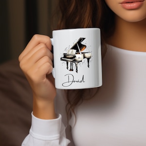 Personalized Piano Mug, Pianist Gift, Pianist Gift Mug, Music Mug, Piano Coffee Mug, Piano Teacher Gift, Piano Player Gift, Musician Gift