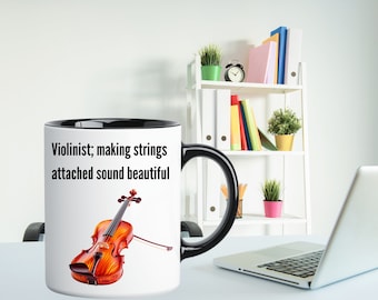 Color Violin Mug, Violin Player Gifts, Violin Coffee Mug, Violin Gifts, Violin Coffee Cup, Violin Gift For Men, Band Gift,Teacher Birthday