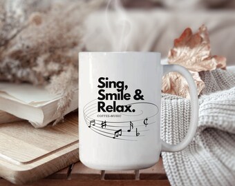 Music Love Mug, 15oz Music Mug, Musicians Mug, Love for Music Gift, Musician Gifts, Coffee and Music Mug, Coffee Lover Gift