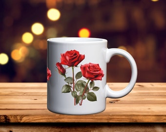 Rose Mug, Rose Love Mug, Rose Lover Mug, Birthday Gift, Gift For Her, Couple Mug, Couple Gifts, Rose Cup, Wedding Mug, valentines day gift