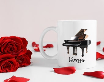 Personalized Piano Mug, Pianist Gift, Pianist Gift Mug, Music Mug, Piano Coffee Mug, Piano Teacher Gift, Piano Player Gift, Musician Gift