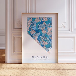Nevada State Map For Office, Home, & Gift - Nevada State Travel Map Wall Art, Minimalist Modern Map of Nevada, US Vertical Travel Print