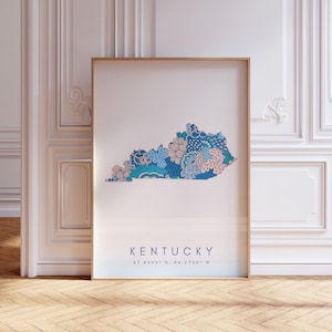 Kentucky State Map For Office, Home, & Gift - Kentucky State Travel Map Wall Art, Minimalist Modern Map of Kentucky, US Travel Print
