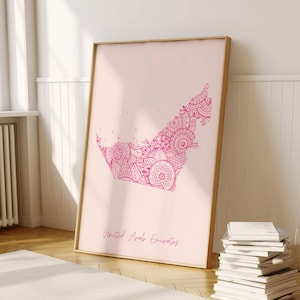 VEREINIGTE ARABISCHE Emirate, Digitale, Minimalistische Karte, Wandkunst, VAE Karte Kunstdruck Dekor Für Zuhause, Büro oder als Housewarmin Geschenk